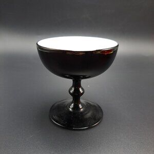 Carlo Moretti White Cased Black Cocktail Glass Italian Elegant Vintage